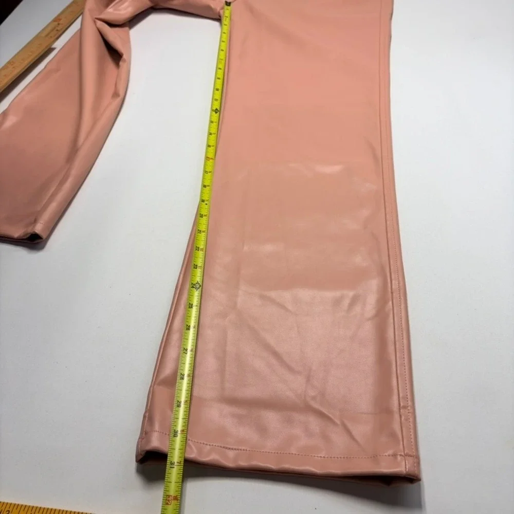 Kittenish Faux Leather Pants Small‎ Pink Blush Straight Leg NWT $64